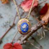 18K Gold Micro-Mosaic Peace Dove Necklace Kirsten's Corner 