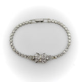 Art Deco Platinum Diamond Flower Line Bracelet Kirsten's Corner 