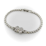 Art Deco Platinum Diamond Flower Line Bracelet Kirsten's Corner 