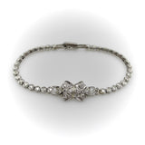 Art Deco Platinum Diamond Flower Line Bracelet Kirsten's Corner 