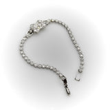 Art Deco Platinum Diamond Flower Line Bracelet Kirsten's Corner 