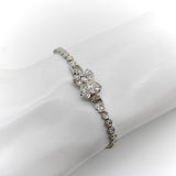 Art Deco Platinum Diamond Flower Line Bracelet Kirsten's Corner 