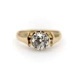 Victorian 14K Gold 1 Carat Old Mine Cut Engagement Ring Kirsten's Corner 