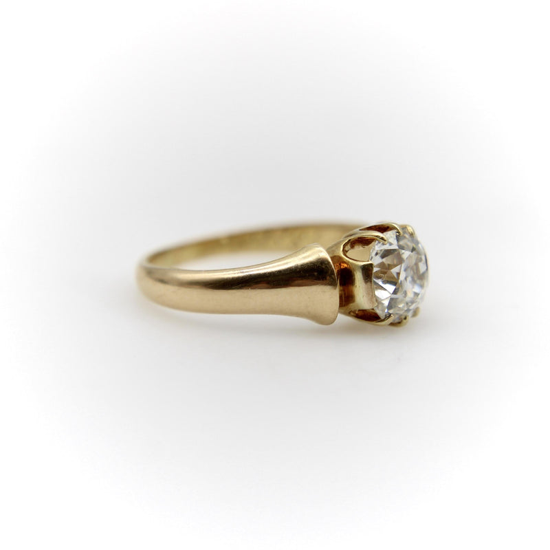 Victorian 14K Gold 1 Carat Old Mine Cut Engagement Ring Kirsten's Corner 