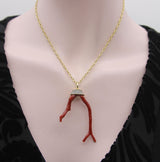 18K Gold Signature Branch Coral and Diamond Studded Pendant Kirsten's Corner 