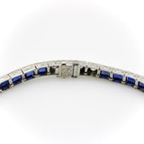 Art Deco Diamond and Sapphire Platinum Line Bracelet Bracelet Kirsten's Corner 