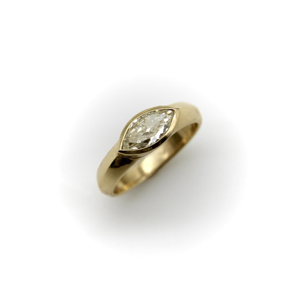 Signature 14K Gold Marquis Diamond Ring East-West Setting Kirsten's Corner 