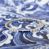 Art Deco Diamond and Sapphire Platinum Line Bracelet Bracelet Kirsten's Corner 