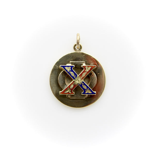 Vintage Cartier 14K Gold Chi Phi Fraternity Medallion Pendant Kirsten's Corner 