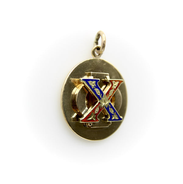 Vintage Cartier 14K Gold Chi Phi Fraternity Medallion Pendant Kirsten's Corner 