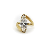 18K Gold 2.6 Carat Marquise Diamond Ring by Lawrence Martin Kling ring Kirsten's Corner 