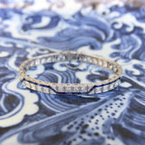 Art Deco Diamond and Sapphire Line Bracelet with Zig-Zag Pattern Bracelet Kirsten's Corner 