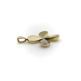 14K Gold Lucky Four-Leaf Clover Charm with Pave Diamonds Kirsten's Corner 