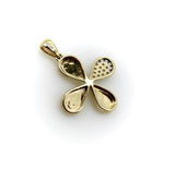 14K Gold Lucky Four-Leaf Clover Charm with Pave Diamonds Kirsten's Corner 