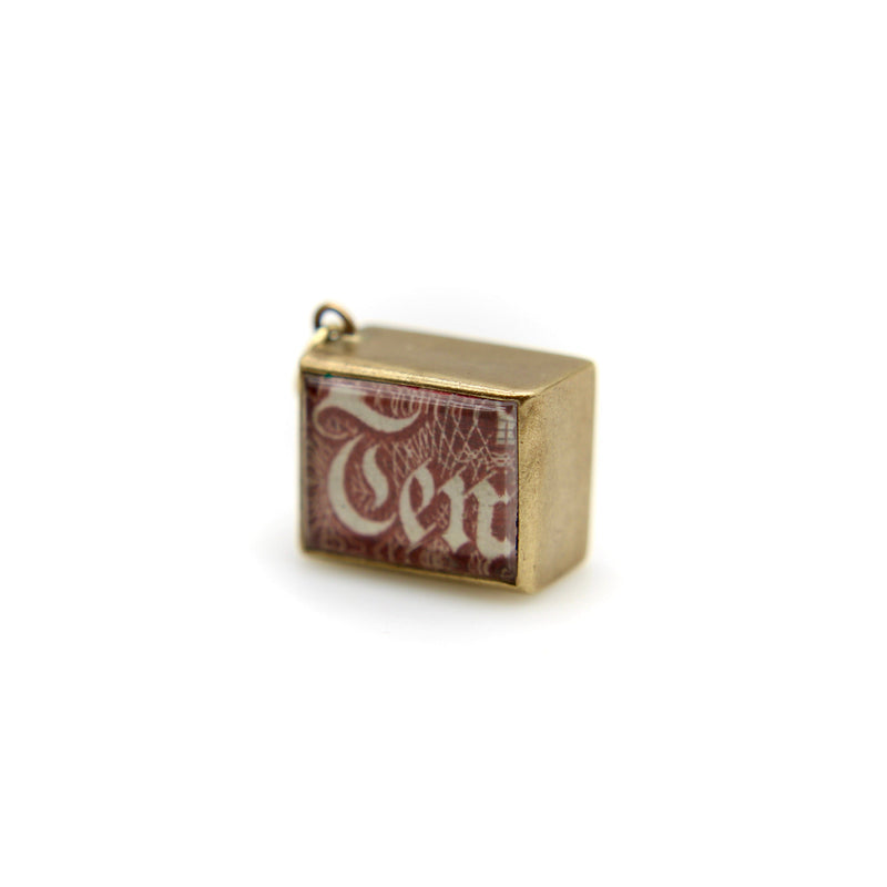 Vintage 9K Gold Ten Pound Note Charm Charm Kirsten's Corner Jewelry 