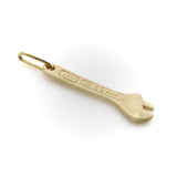 Fossilized Mammoth Tusk Wrench Charm with 14K Gold Bail Pendant, Charm Kirsten's Corner 