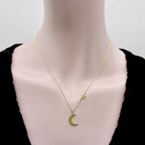 18K Gold Me & Ro Paisley Moon and Star Necklace Necklace Kirsten's Corner 