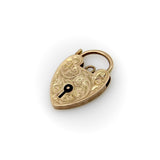 Edwardian 9K Gold Hand Engraved Heart Padlock Kirsten's Corner 