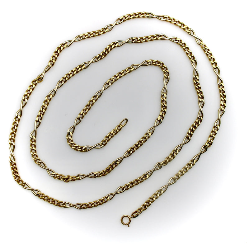 Vintage 18K Gold Italian Curb and Infinity Link Chain Chain Kirsten's Corner 