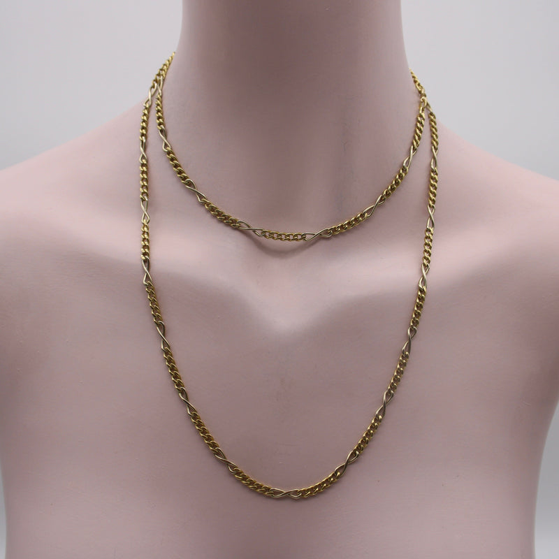 Vintage 18K Gold Italian Curb and Infinity Link Chain Chain Kirsten's Corner 