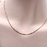 Edwardian 14K Gold Portuguese Delicate Alternating Link Chain Kirsten's Corner 