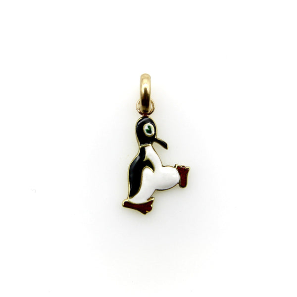 1930’s 14K Gold Enameled Alfred the Penguin Charm Kirsten's Corner 