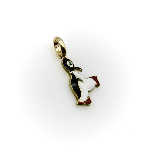 1930’s 14K Gold Enameled Penguin Charm Kirsten's Corner 