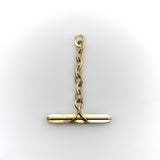 14K Gold Victorian T-Bar with Oval Chain Link Extension Pendant Kirsten's Corner 