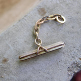 14K Gold Victorian T-Bar with Oval Chain Link Extension Pendant Kirsten's Corner 