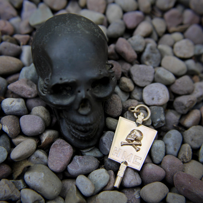 10K Gold Momento Mori Pendant Charm Kirsten's Corner 