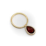 Nina Runsdorf 18K Gold Diamond and Garnet Flip Ring ring Kirsten's Corner 