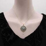 Sterling Silver and 14K Gold Brother Wolf Wailing Wall Medallion Pendant Kirsten's Corner 