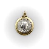 Sterling Silver and 14K Gold Brother Wolf Our Lady of Lourdes Medallion Kirsten's Corner 
