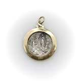 Sterling Silver and 14K Gold Brother Wolf Our Lady of Lourdes Medallion Kirsten's Corner 