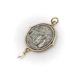 Sterling Silver and 14K Gold Brother Wolf Wailing Wall Medallion Pendant Kirsten's Corner 