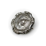 Victorian Sterling Silver Helmeted Greek Warrior God Brooch Kirsten's Corner 