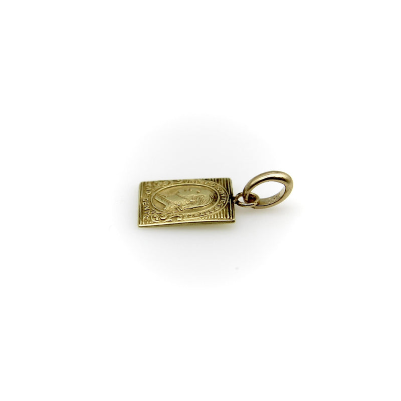 14K Gold Miniature Washington 2 Cent Stamp Charm Kirsten's Corner 