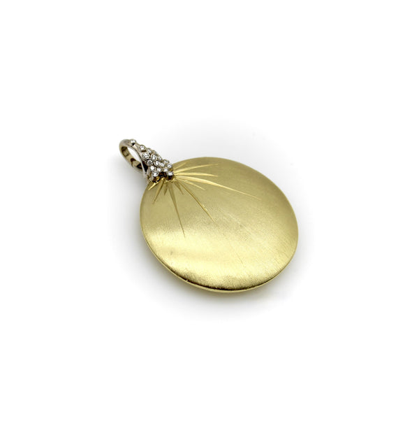 18K Gold Diamond Disc Pendant Kirsten's Corner 