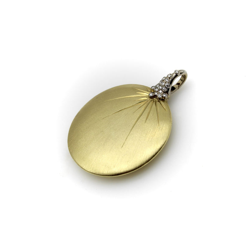 18K Gold Diamond Disc Pendant Kirsten's Corner 