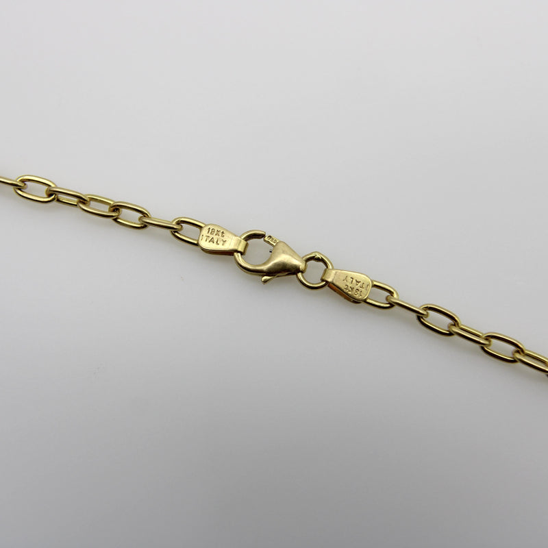 18K Gold Open Link Italian Long Chain Herco 