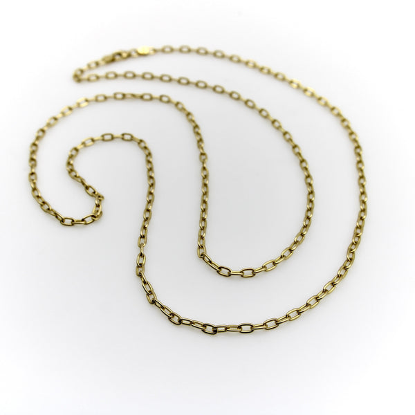 18K Gold Open Link Italian Long Chain Herco 