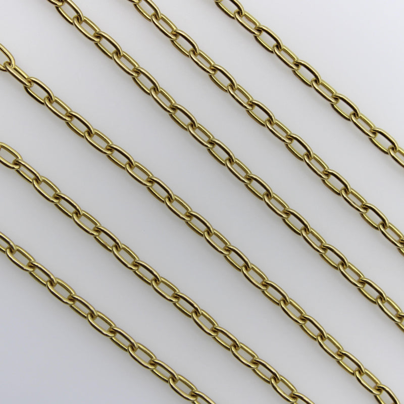 18K Gold Open Link Italian Long Chain Herco 