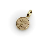 14K Gold and Fossilized Mammoth Tusk Man in the Moon Charm Kirsten's Corner 