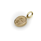 14K Gold and Fossilized Mammoth Tusk Man in the Moon Charm Kirsten's Corner 