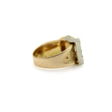 Vintage 18K Gold and Ruby Italian Buckle Ring ring Kirsten's Corner 