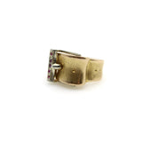 Vintage 18K Gold and Ruby Italian Buckle Ring ring Kirsten's Corner 