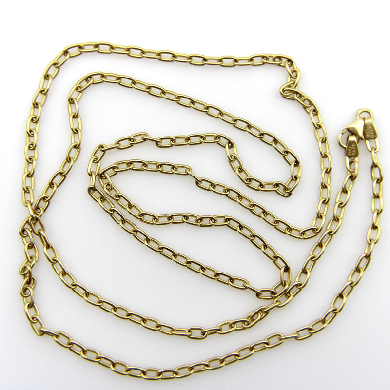 18K Gold Open Link Italian Long Chain Herco 