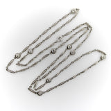 Art Deco Platinum Diamond by the Yard 30” Necklace Necklace Kirsten's Corner 