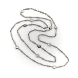 Art Deco Platinum Diamond by the Yard 30” Necklace Necklace Kirsten's Corner 