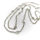 Art Deco Platinum Diamond by the Yard 30” Necklace Necklace Kirsten's Corner 